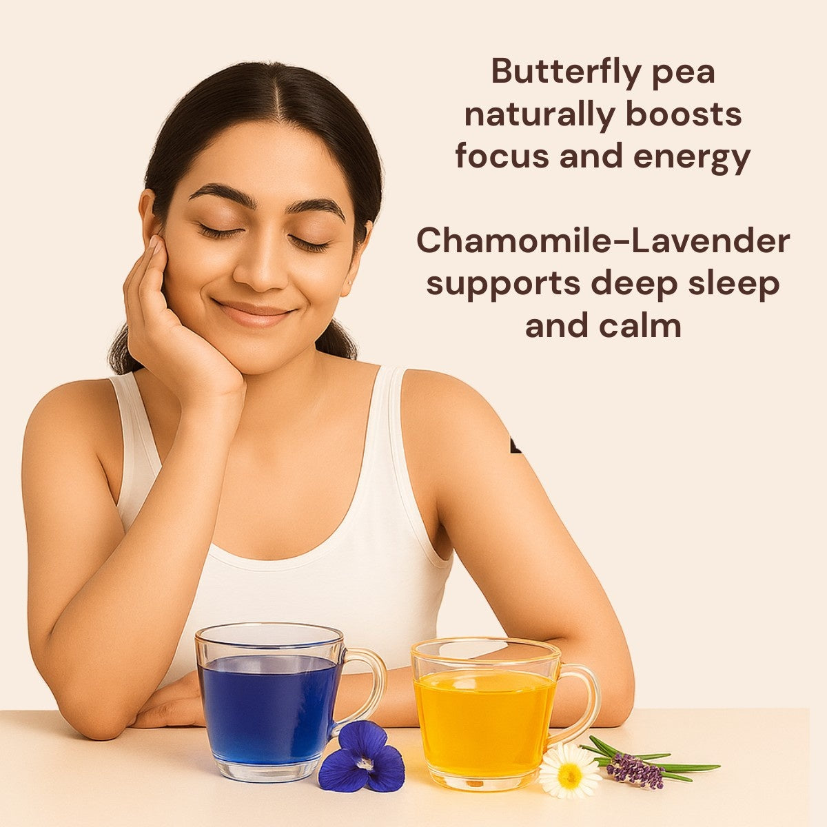 Benefits of chamomile lavender and butterfly pea tea combo – calming, stress relief, and antioxidant-rich herbal blend