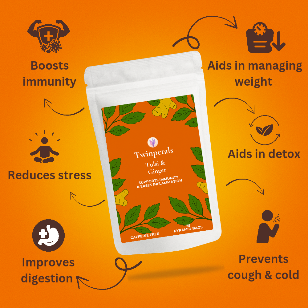 Health benefits of Tulsi Ginger herbal tea