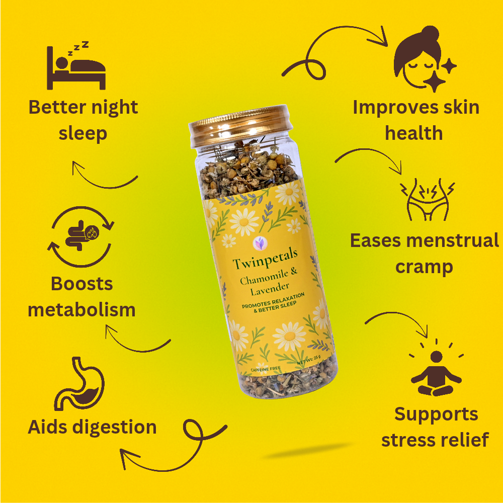 Chamomile Lavender herbal tea benefits in PET bottle – calming floral drink
