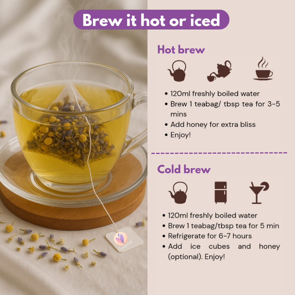 Chamomile Lavender Tea - Promotes restful sleep and calm (25 Tea Bags)