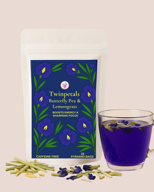 Butterfly Pea Lemongrass Tea - Boosts focus and natural energy (Tea Bags)