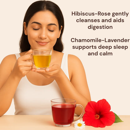 Benefits of chamomile lavender and hibiscus rose tea combo – relaxing, digestion support, and antioxidant-rich floral blend