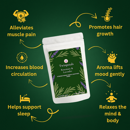 Rosemary & Lavender Tea benefits – supports focus, stress relief, relaxation, and restful sleep