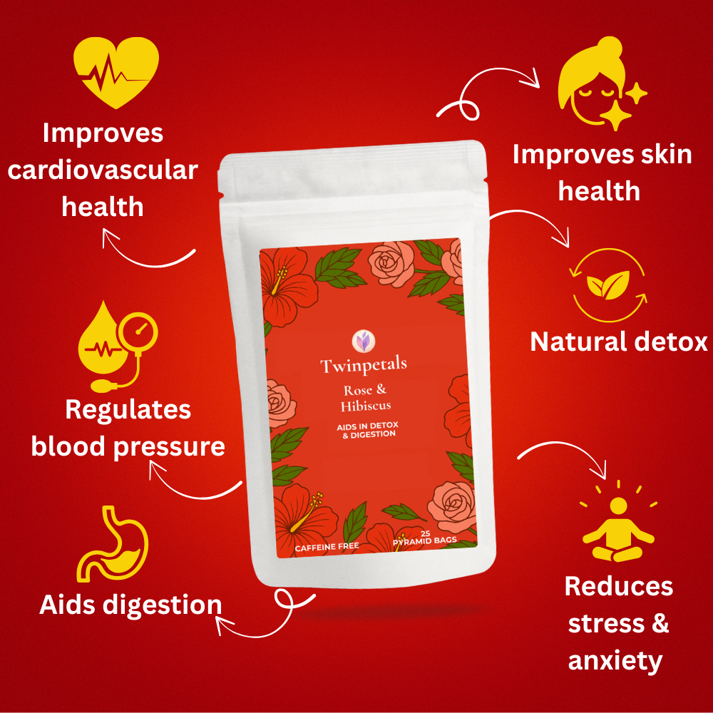 Hibiscus Rose herbal tea – supports healthy digestion, natural detox, and overall internal wellness