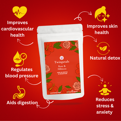 Hibiscus Rose herbal tea – supports healthy digestion, natural detox, and overall internal wellness