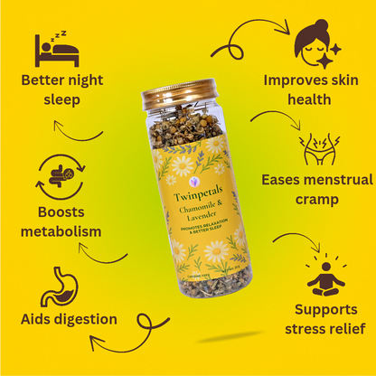 Chamomile Lavender herbal tea benefits in PET bottle – calming floral drink