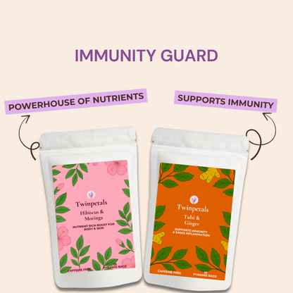 twinpetals immunity guard combo hibiscus moringa tulsi ginger herbal tea boost immunity