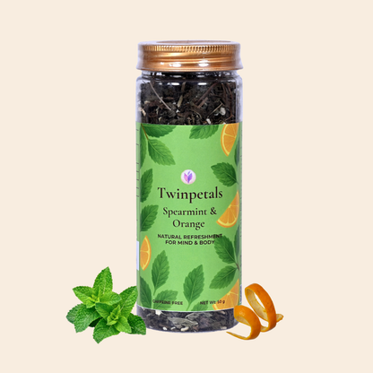 Spearmint Orange herbal tea loose leaf front pack