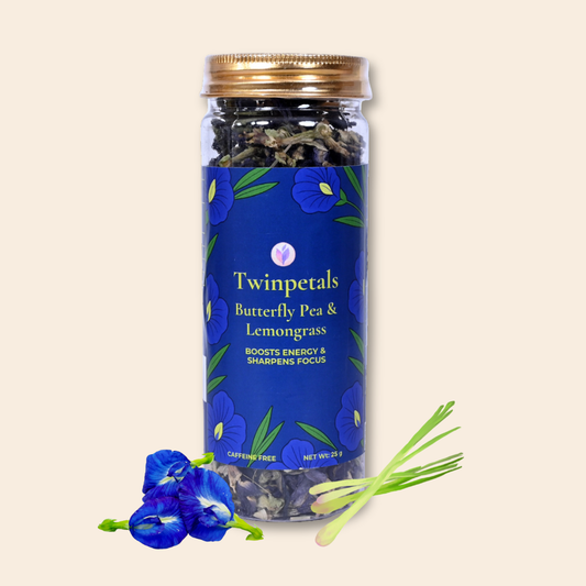 Twinpetals Butterfly Pea Lemongrass Loose Tea – Refreshing Herbal Blend
