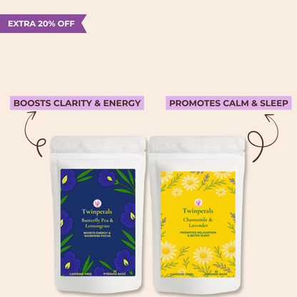 Calm & Clarity Tea Combo — Butterfly Pea Lemongrass + Chamomile Lavender