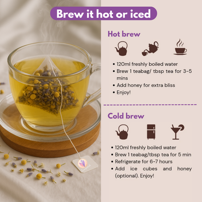Chamomile Lavender Tea - Promotes restful sleep and calm (25 Tea Bags)
