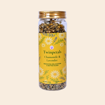 Twinpetals Chamomile & Lavender Loose Leaf Flower Tea in Bottle